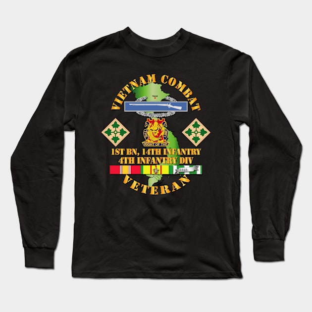 Vietnam Combat Infantry Veteran w 1st Bn 14th Inf - 4th ID SSI Long Sleeve T-Shirt by twix123844